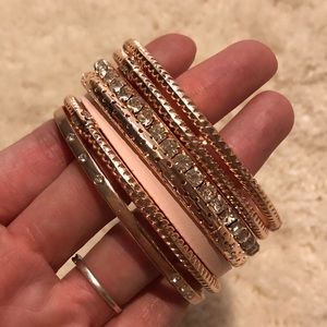 7 rose gold bracelets